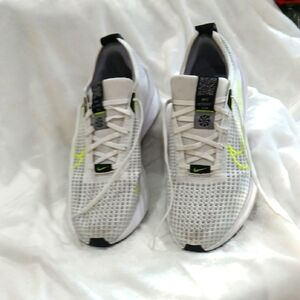 Nike White and Neon Green Men's Sneakers